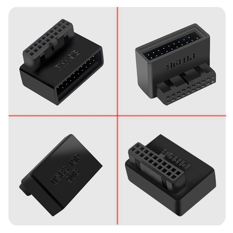 컴퓨터 마더보드용 USB 3.0 내부 헤더, 5X PH19B, USB3.0, 19, 20P 소켓, 90 도 어댑터 컨버터