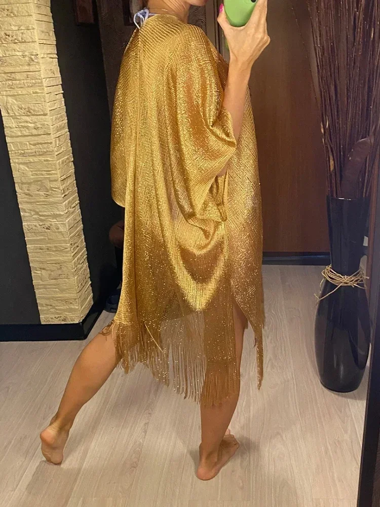 7 colori Bikini Cover Up Nappa Abito da spiaggia Tuniche Costume da bagno Costume da bagno Donna Brillante Cover Up per Costumi da bagno Donna Pareo Plage