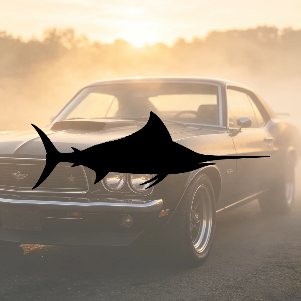 Custom Car Stickers Waterproof Surface Mount Vinyl Marlin Silhouette Easy Install No Residue Salt Water Resistant