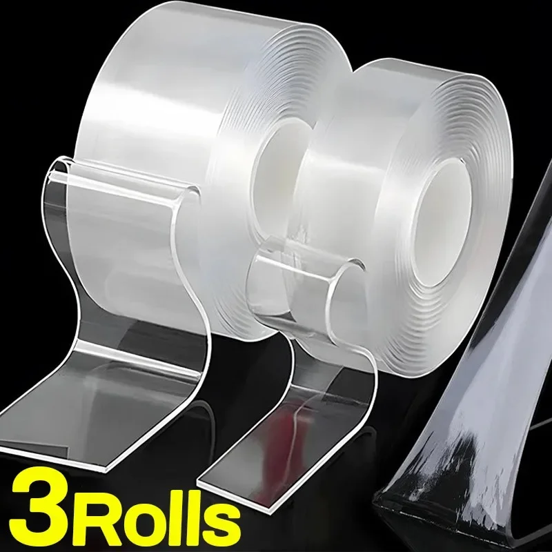 Transparent Nano Double Sided Tapes Reusable Waterproof Adhesive Tape Multipurpose Washable Kitchen Bathroom Decoration Tape