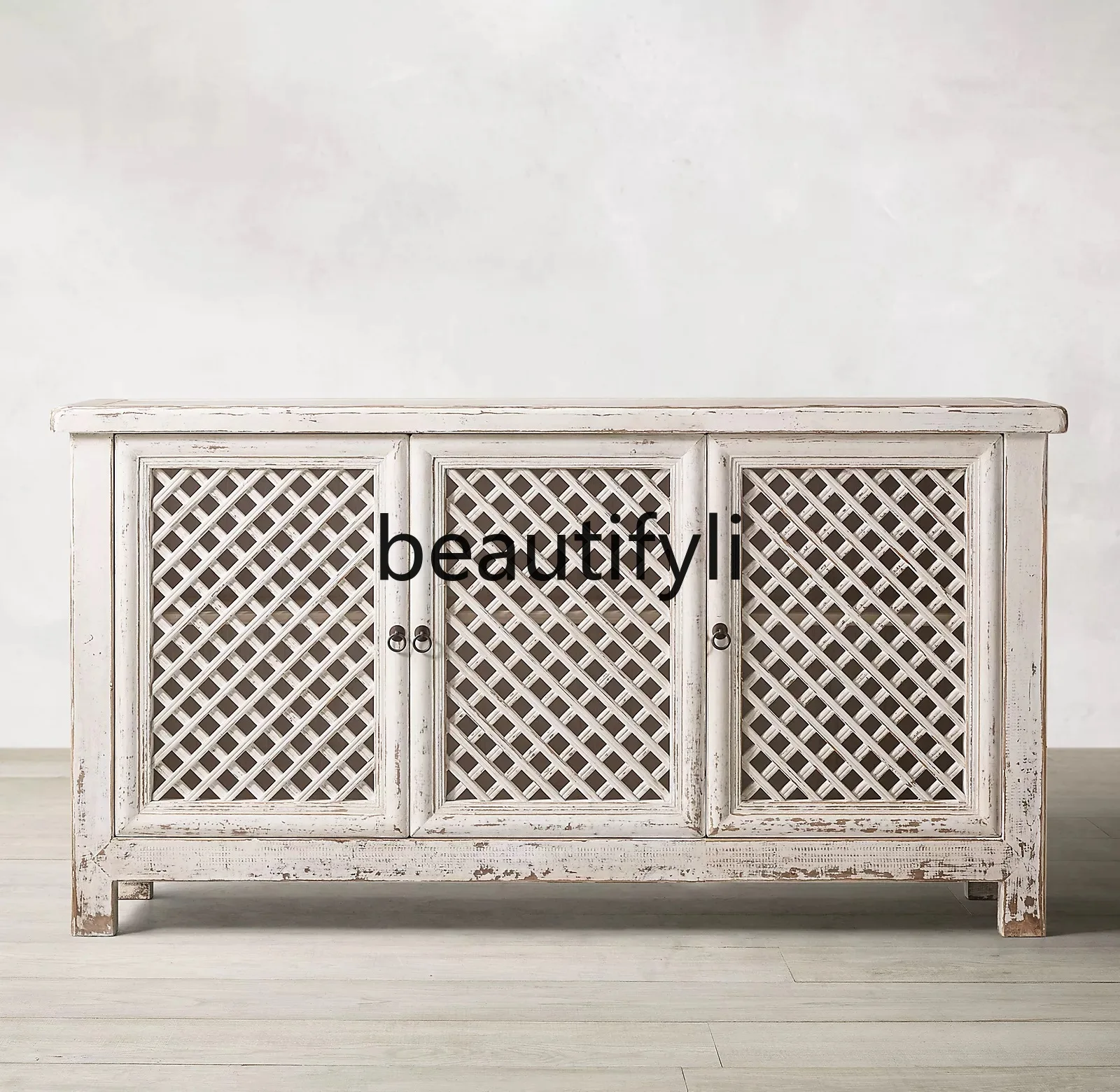 

Solid Wood Vintage Carved Sideboard Storage Cabinet French Style Furniture