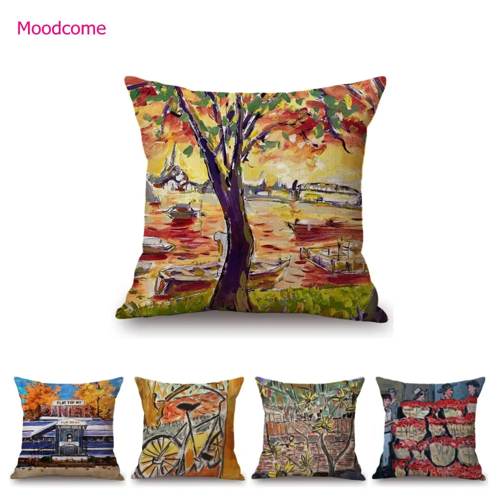 Bob Dylan Colourful and Expressive Visual Art Oil Painting Modern Folk Art Cotton Linen Sofa Pillow Case Car Seat Cushion Cover