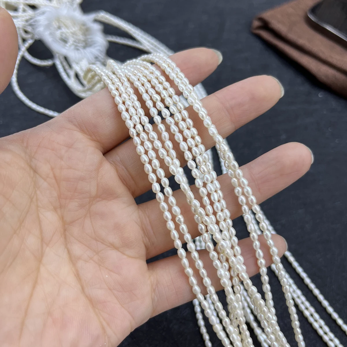 AAA 2-3mm Exquisite High-Quality Rice Natural Pearl Semi-Finished Beads for Jewelry Making DIY Necklace Bracelet Accessories