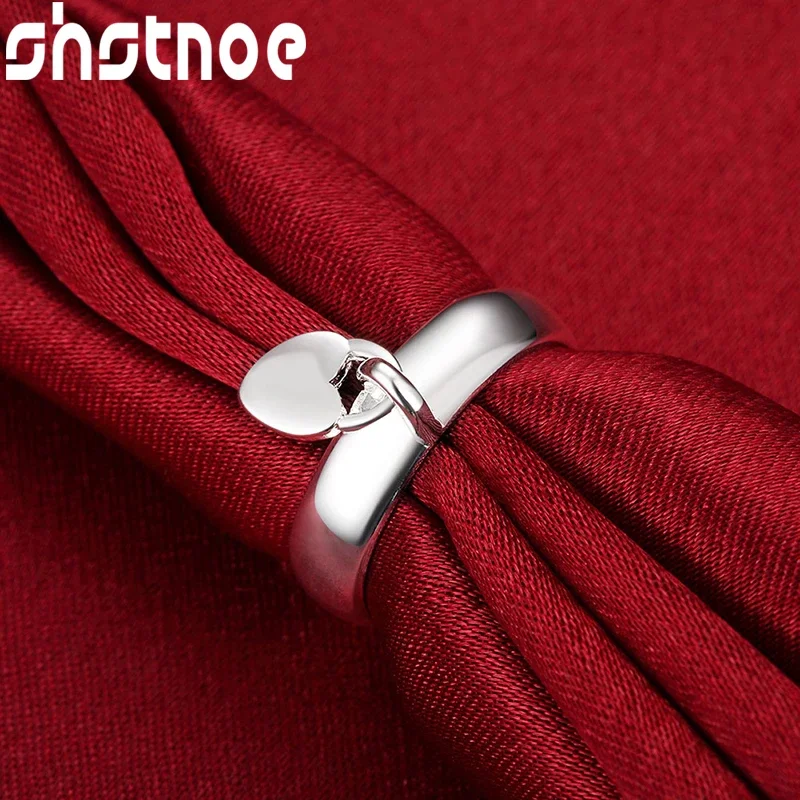 SHSTONE 925 Sterling Silver Ring Heart Lock Rings For Women Party Wedding Fashion Jewelry Wholesale High Quality Gift