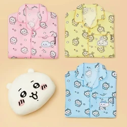 Anime chiikawa peripheral pajamas for women Usaki long-sleeved cute cartoon student couple home clothes set