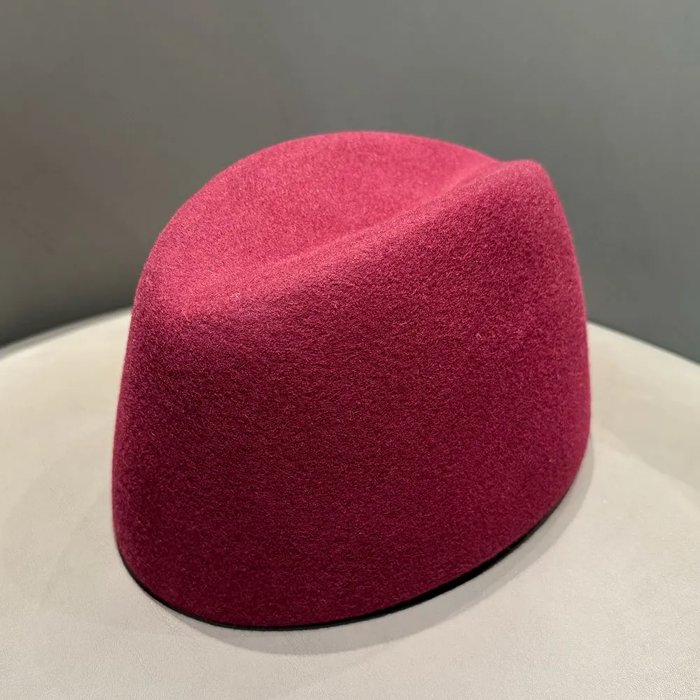 Classic Pillbox Hat 100% Wool Panama Beret Felt Hat Winter Warmer Women Fedora Hat Fascinator Formal Russia Flight Attendant Hat