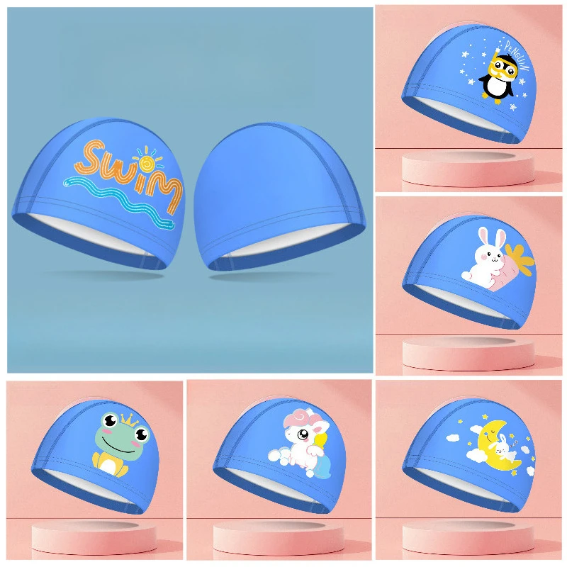 

Шапочка для плавания с полиуретановым покрытием для детей, мальчиков и девочек, универсальная свободная удобная шапочка для плавания с героями мультфильмов, без выреза, оптовая продажа