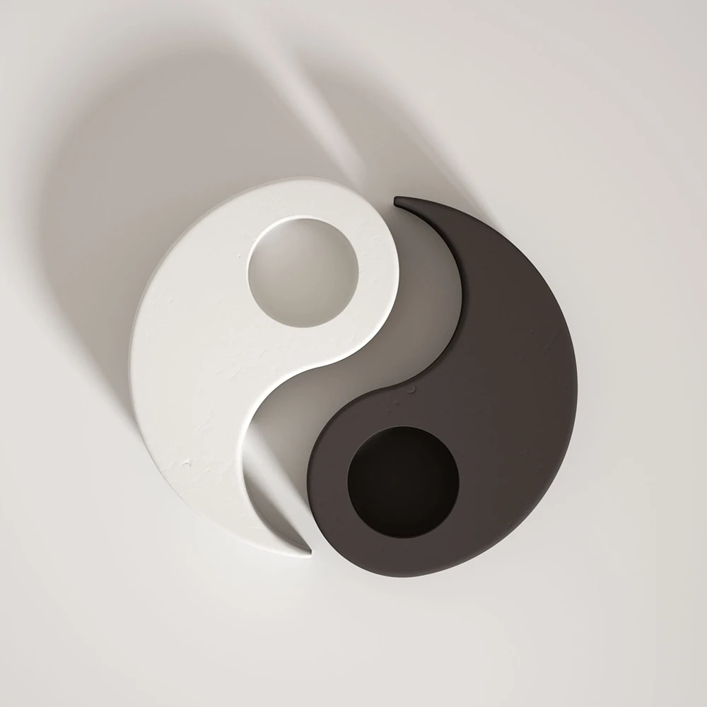 Yin Yang Cement świecznik formy Tealight beton świecznik silikonowe formy dekoracji wnętrz — zdjęcie 7
