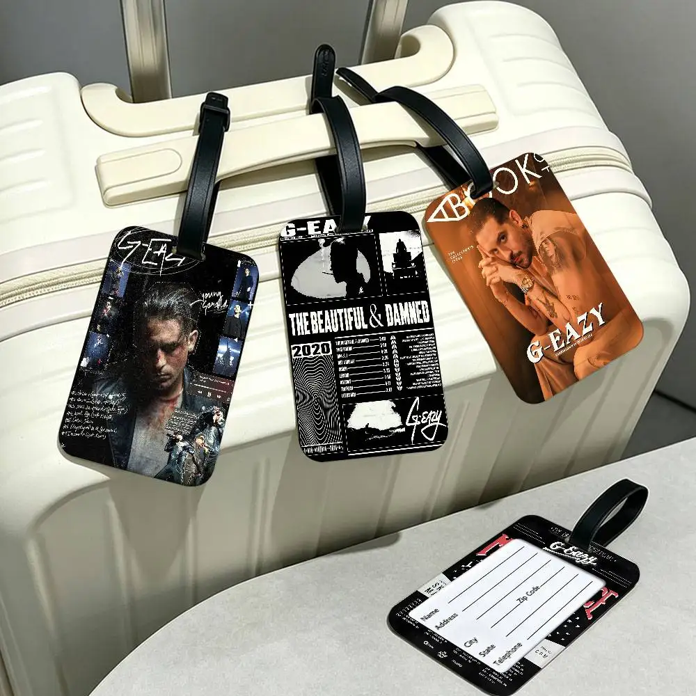 G-G E-Eazy Rap Hip Hop Star Singer PVC Anti lost Luggage Identifier Tag Removable Information Card Holder Travel Baggage Tag