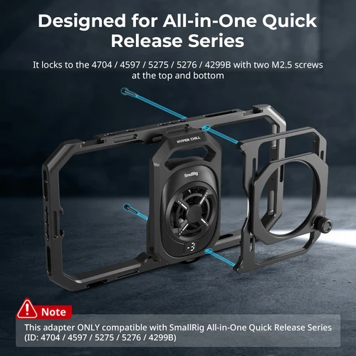 Imagen 2 del producto Adaptador de filtro roscado SmallRig de 67mm con capó para jaula de vídeo Universal 4299B para iPhones para Samsung para teléfonos inteligentes Android 5277