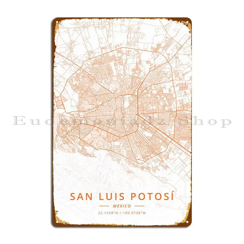 San Luis Potosi Mexico Metal Sign Poster Customize Garage Wall Decor Kitchen Wall Mural Tin Sign Poster