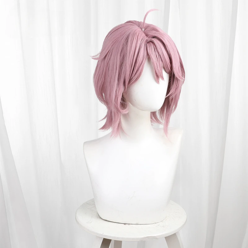 Anime Dandadan Momo Ayase Cosplay Wig Short Pink Wig for Women Heat Resistant Synthetic Hair Halloween Costume Role Play Wigs