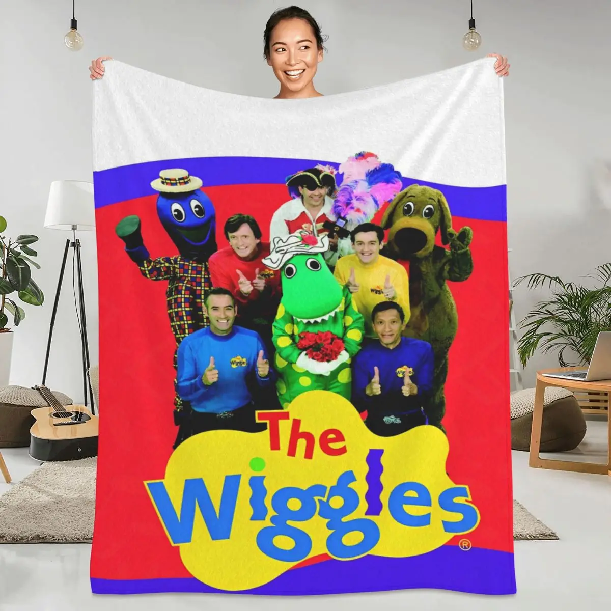 The Wiggles Flannel Blanket Australian Children's Music Group Warm Soft Throw Blanket for Living Room Bedspread Sofa Bed Cover