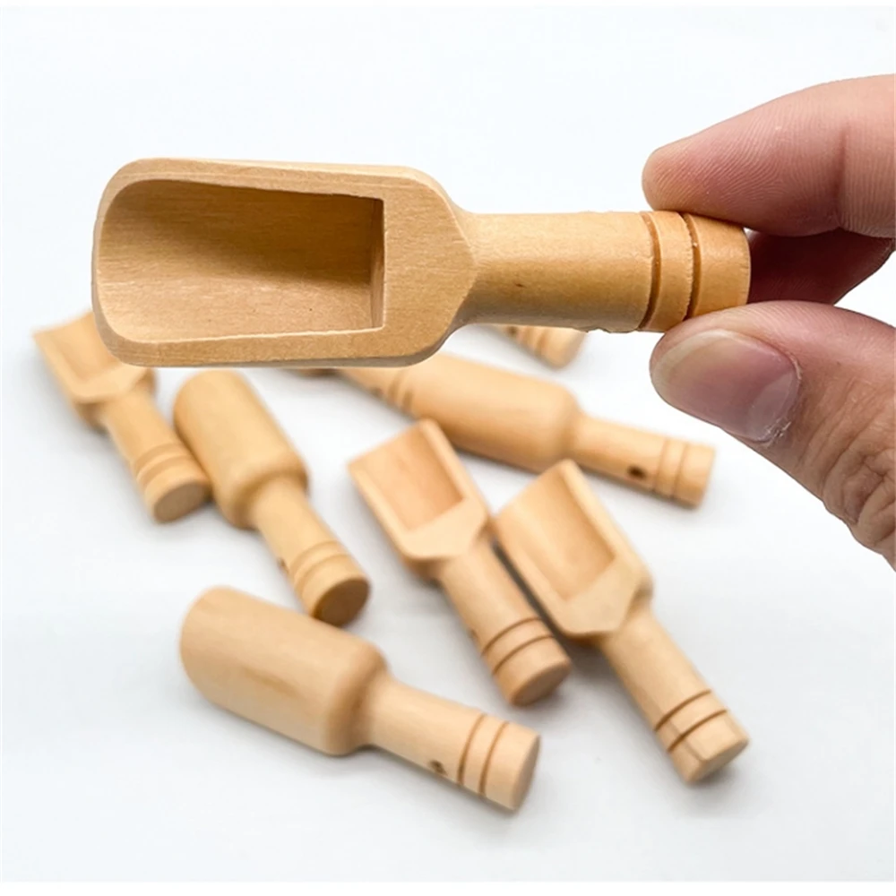 50pcs Small Wooden Scoop for Salt Tea Spices Mini Bath Salt Spoon