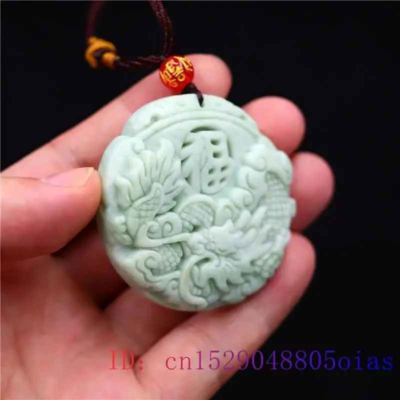 Grüne Jade Drachen Anhänger Natürliche Frauen Mode Charme Amulett Zubehör Schmuck Geschenke Edelstein Chinesische Halskette Geschnitzt