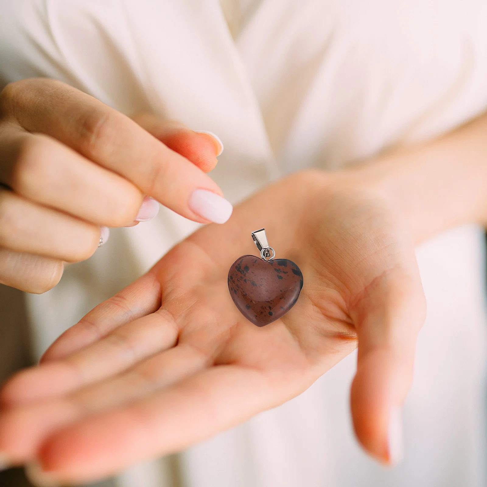 

20 шт., каменные ожерелья в форме сердца, подвески для изготовления ювелирных изделий своими руками, принадлежности для рукоделия, подвески, брелок, подвесные украшения, серьги