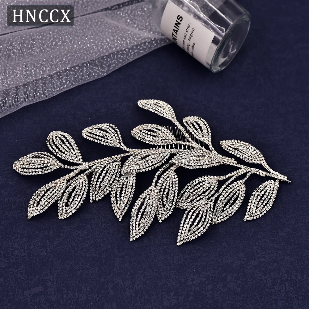 

HNCCX Handwork Bride Headband Wedding Rhinestone Leaf Bridal Headdress Hair Accessories Crystal Woman Fashion Tiara CP452