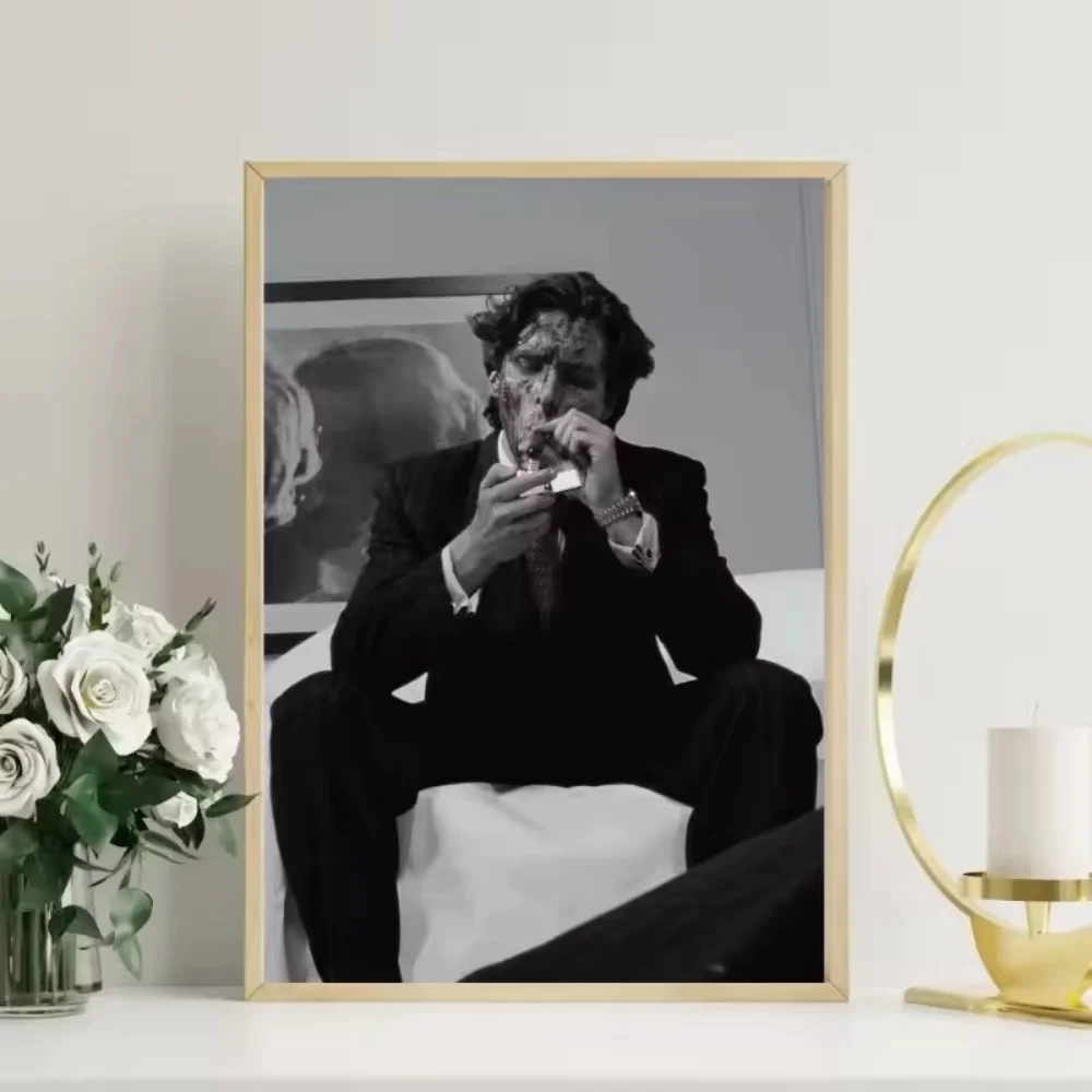 Cult Movie Patrick Bateman Poster American Psycho Dark Aesthetic Black and White Canvas Painting Wall Art for Room Home Decor