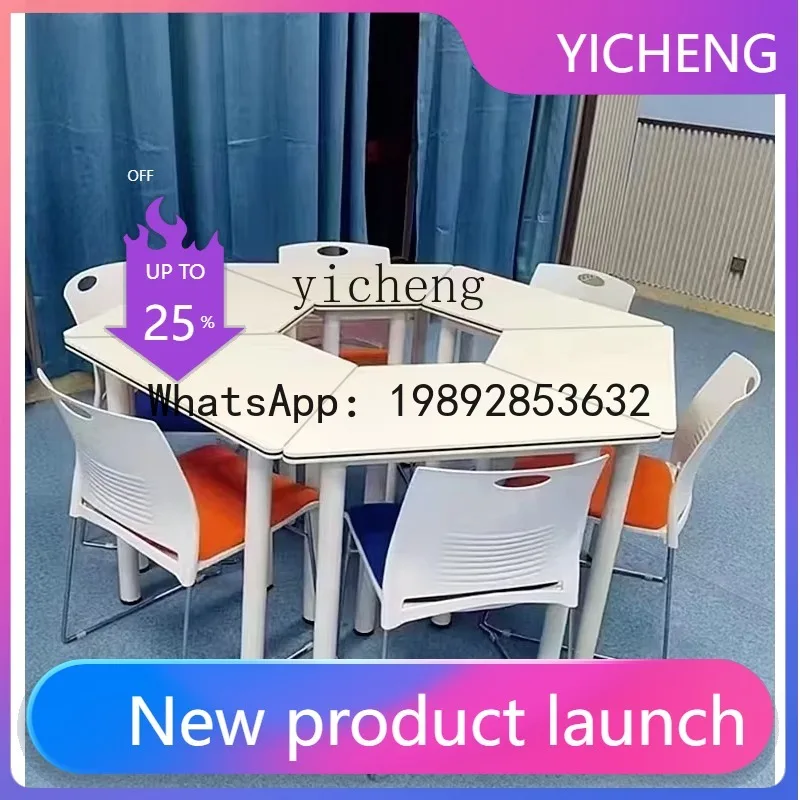 

Комплект для обучения CJ5: Шестигранный стол и стул, модульный стол для умного класса, для студентов