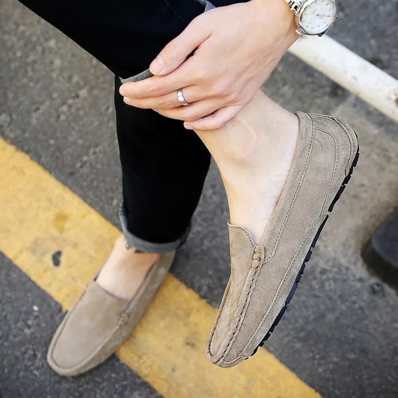 

Handmade Men Slipon Driving Shoe Male Moccasins Zapatos Suede Leather Man Loafers Luxury 2025 Casual Shoes For Men Boat