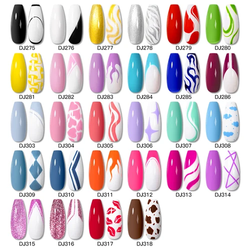 Imagen 2 del producto Juego de esmalte de uñas de Gel de línea, Gel UV semipermanente para pintura DIY, dibujo, barniz para manicura, delineador de uñas, pegamento cepillado, 12 Uds.