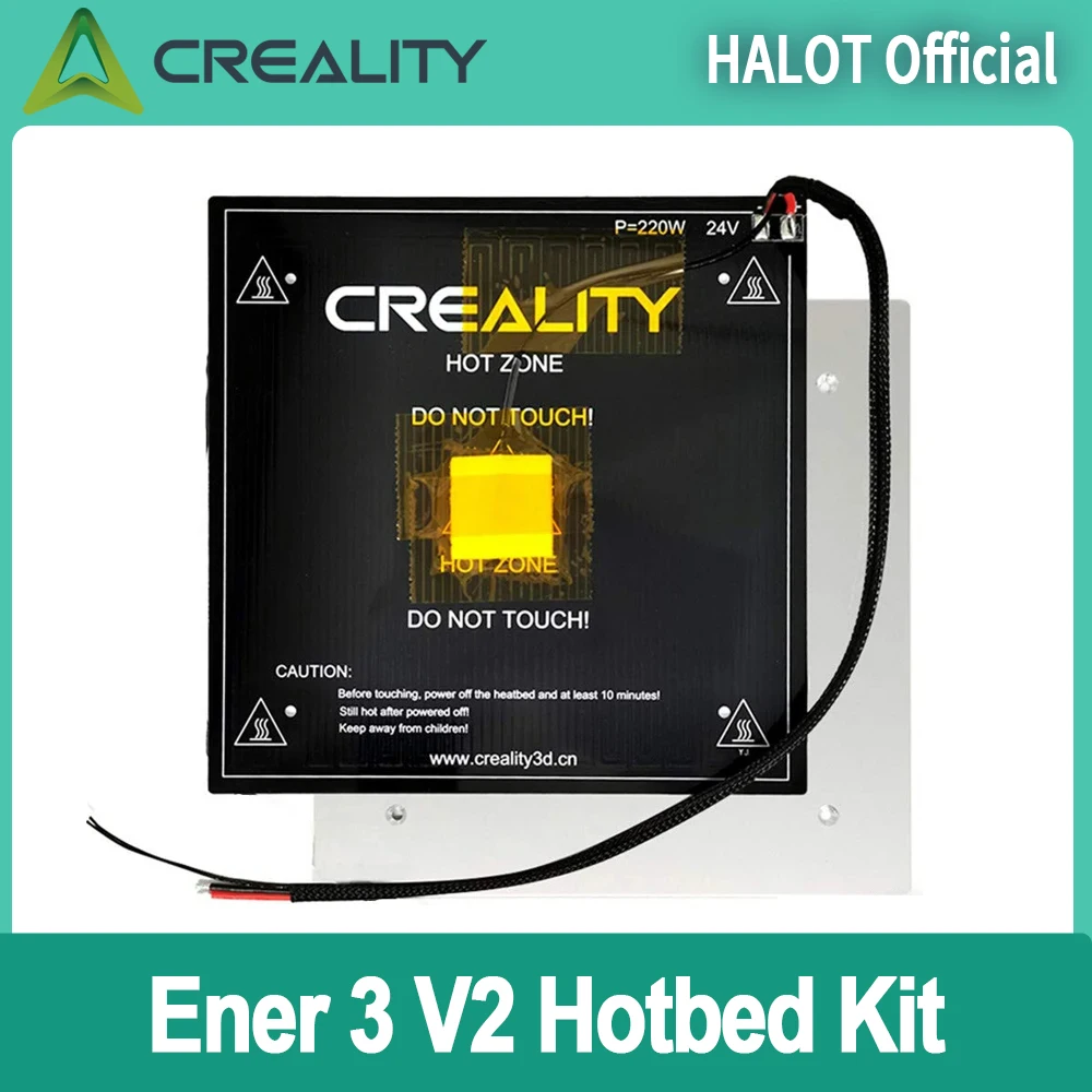 CREALITY Hotbed Kit, untuk Ender 3 V2 / Ender 3 Pro/Ender 3 Neo/ Ender 3 V2 Neo 3D suku cadang Printer pengganti kasur panas 235*235*3mm