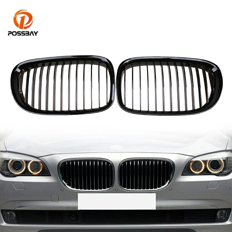 2Pcs Car Front Bumper Center Grilles 51137203197 for BMW 7-series F02 Long- Wheelbase Saloon 2009 2010 2011 2012 Pre-facelift