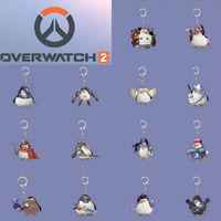 Hot Game Cute Cartoon OW Reaper LúCio D.Va JunkRat Keychain Accessories Cosplay Pendant Prop Jewelry Accessories Badge Gifts