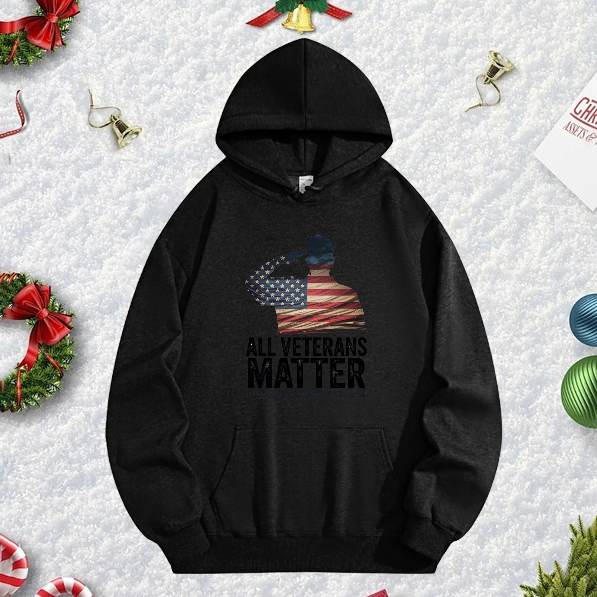 

CETERANS MATTER 270G Черная толстовка унисекс, уютный флисовый пуловер для зимы, праздничный наряд на Рождество и Новый год