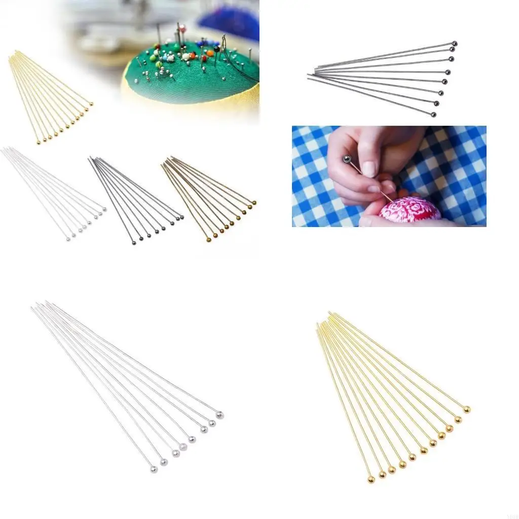 

200 Pcs Head Pins Jewellery Head Pins Metal Ball Head Pins for Jewelry Making Y08E