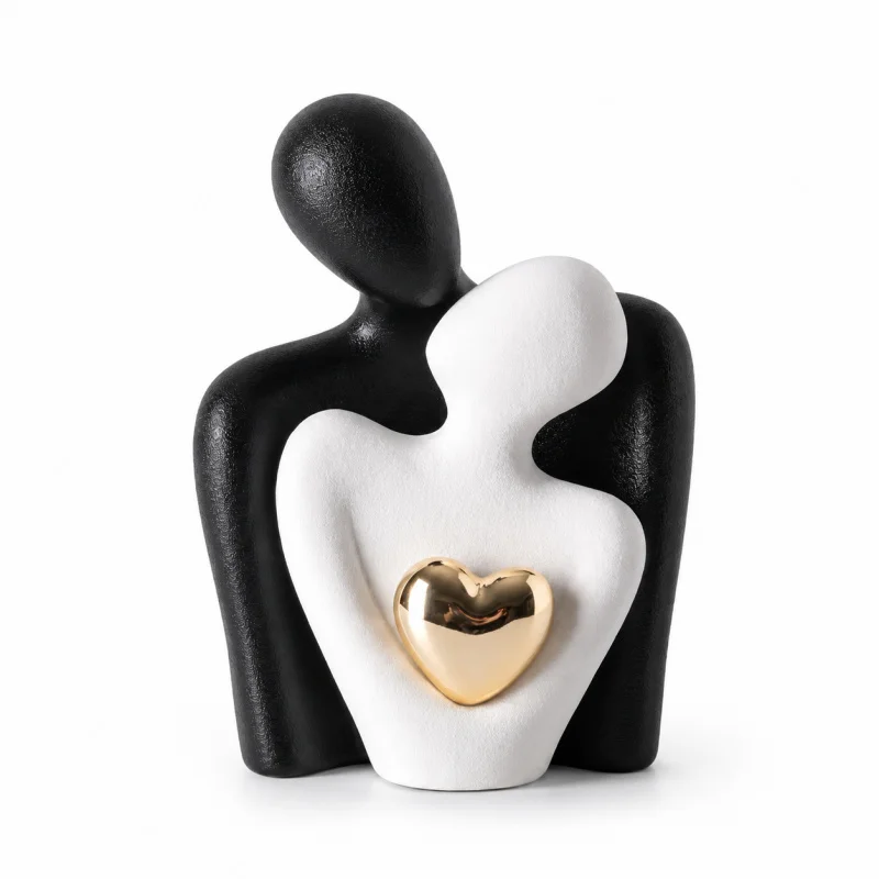Hugging Couple Statue Ceramic Lover Figurine Home Decor Is A Romantic Gift for Her on Wedding Anniversary and Valentines