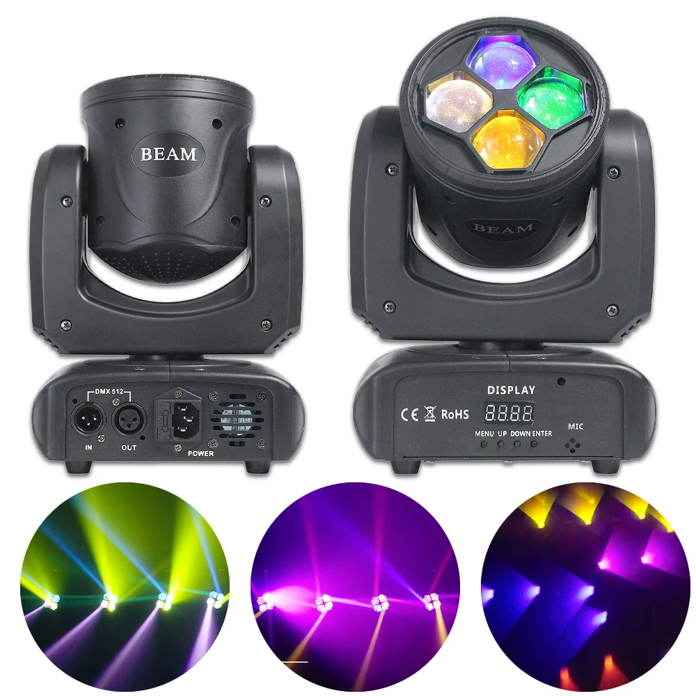 New 4x20W Bee Eyes Moving Head Light 12 Colors LED Wash Zoom Moving Head DMX512 Stage Light DJ Disco Party Nightclub Event