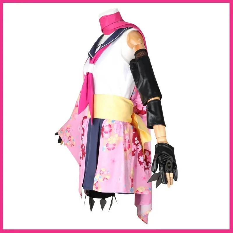 

Аниме игра Blue Archive Kuda Izuna Косплей Костюм Японское кимоно JK Юбка Плащ Парик Женский сексуальный карнавальный костюм для вечеринки ob;8