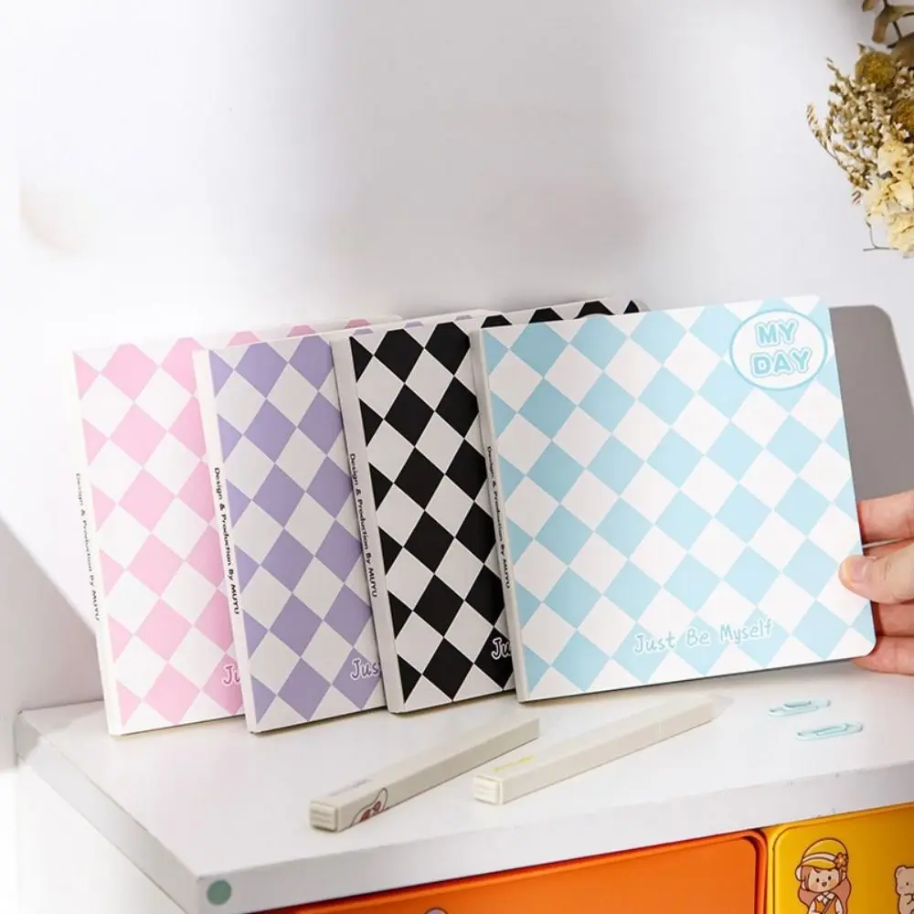 100 Pagina 'S Schaakbord Patroon Notitie Pape Ruit Raster Handboek Vierkant Raster Notitieboek Briefpapier Cartoon Flip Over Notebook Cadeau
