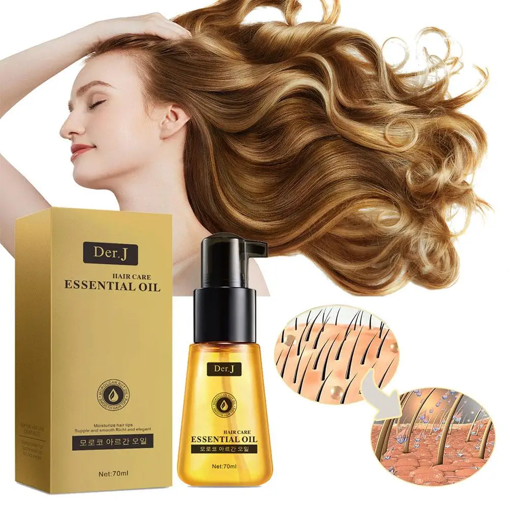 

70ML Morocco Argan Oil Hair Serum Smoothing Soften Hair Essential Scalp Repair Damaged Oi Anti-dandruff Treatment Products T8B8