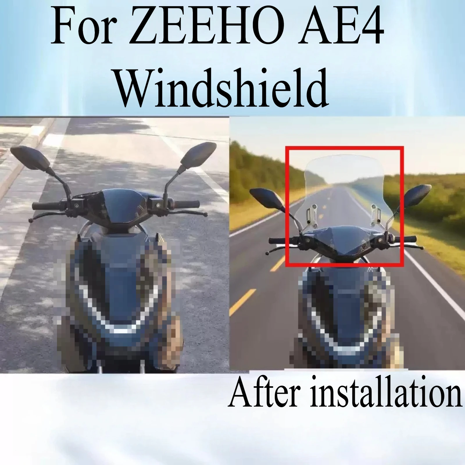 Motorcycle Modified Windshield Wind Deflector Heightened Windshield Durable Front Glass Accessories Parts For ZEEHO AE4