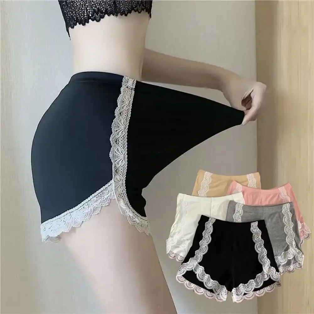 Summer Lace Thin Safety Pants Female Sleep Bottoms Simple Home Safety Shorts Ladies Pajama Shorts Underwear Cool Comfortable