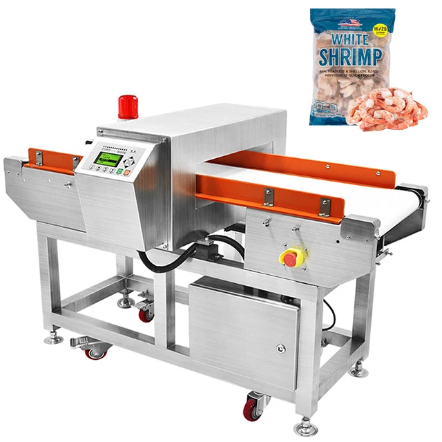 Hot selling shrimp seafood frozen packaged products metal detector machine for food