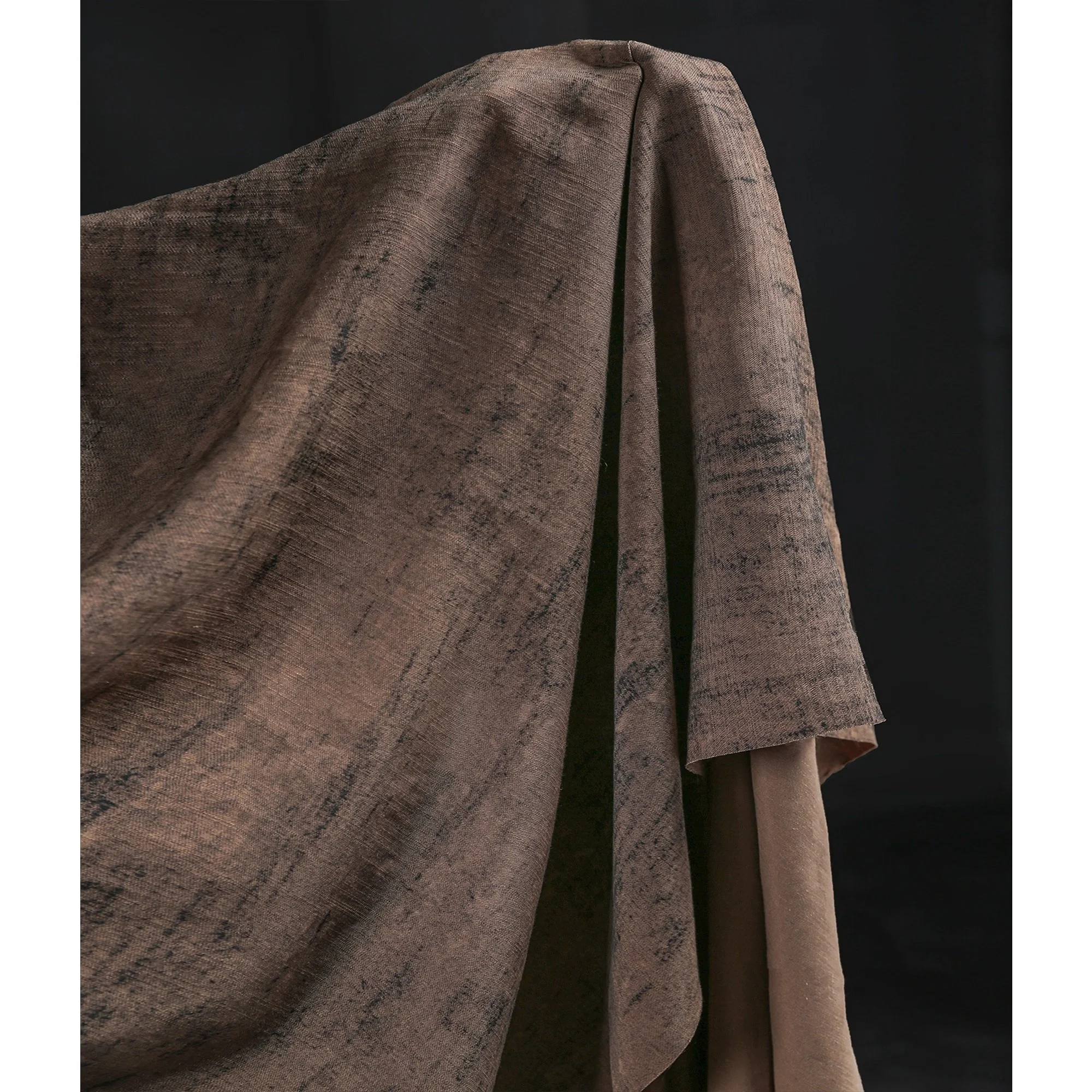 Vintage Brown Coffee Colored Micro Particle Cotton Linen Blend Designer Fabric for Clothing DIY Projects