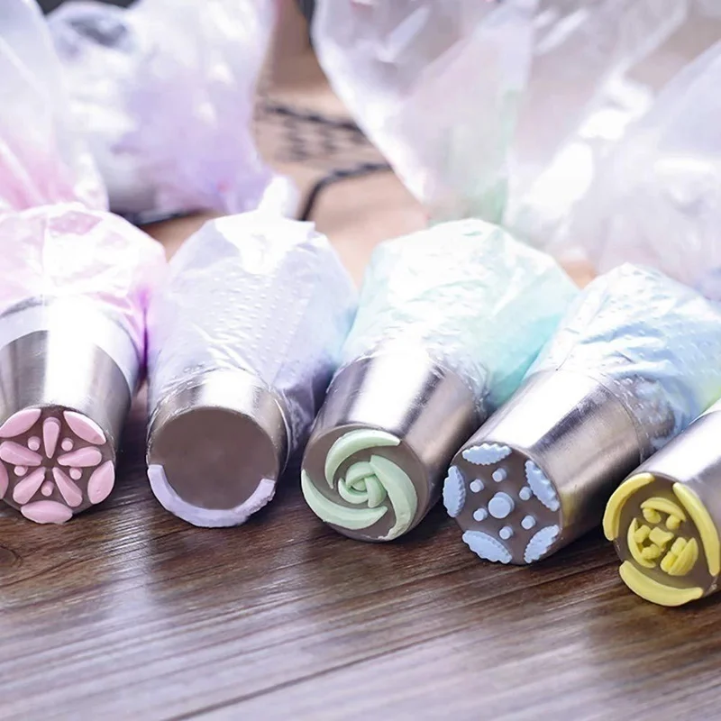 27PCS Cake Decorating Mouth Kit Stainless Steel Cake Cream Icing Piping Nozzles Pastry Bags Cupcake Decorating Baking Tools