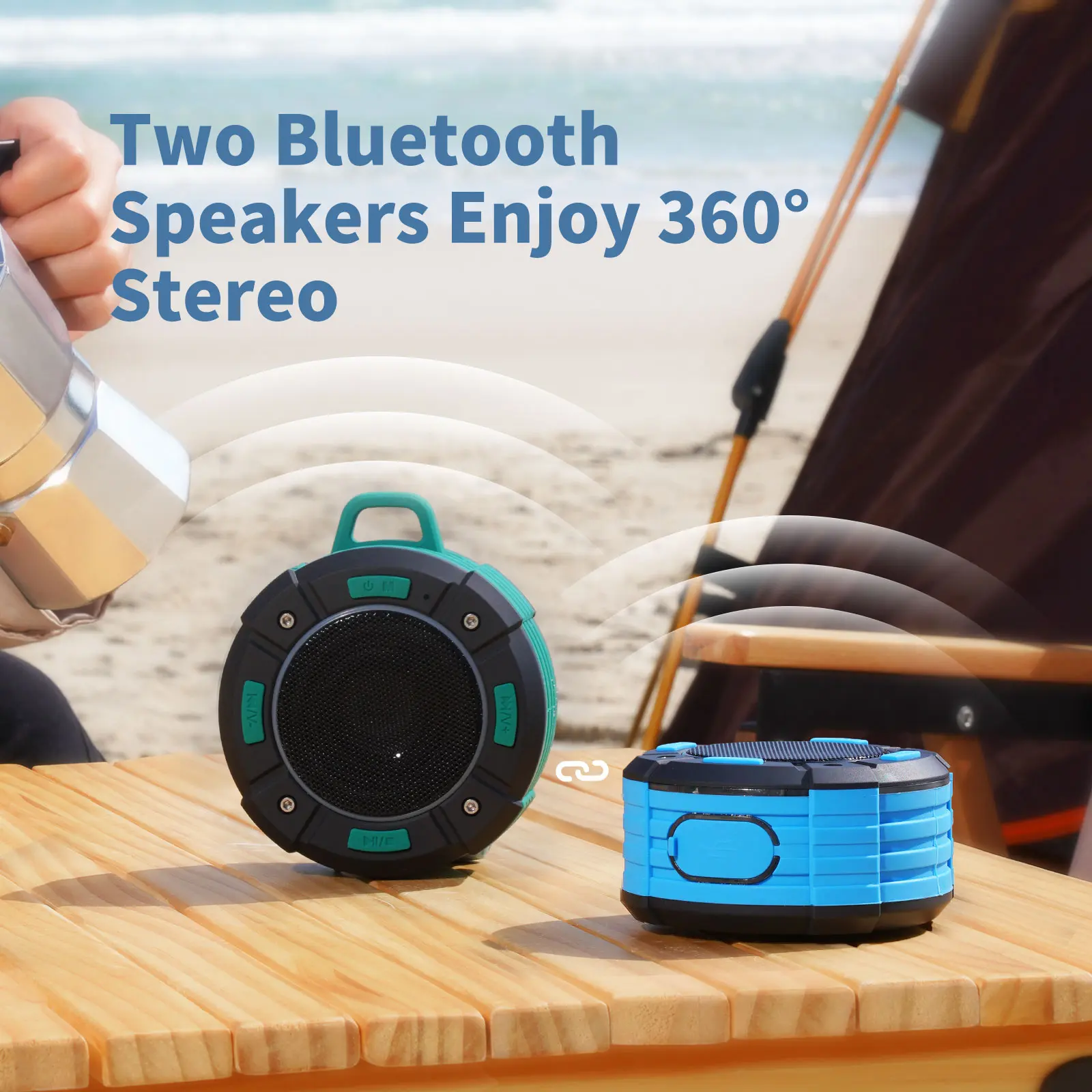 Altavoz Bluetooth portátil, manos libres, resistente al agua, reducción de ruido, a prueba de polvo, magnético, con Clip