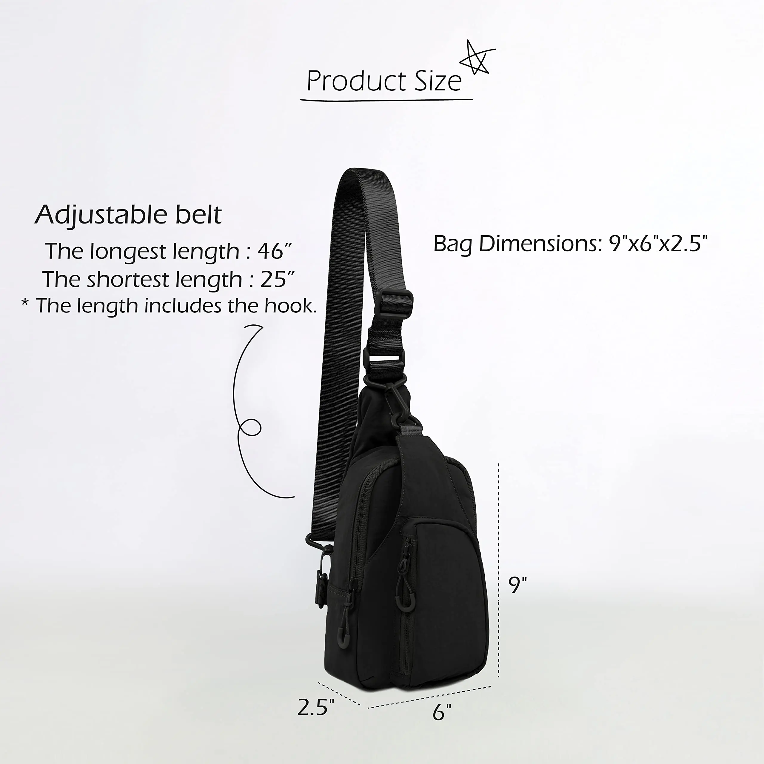 Small Sling Bag with Adjustable Straps Shoulder Bag Crossbody Chest Bags Fanny Pack Leisure Backpack for Women Men Outdoor