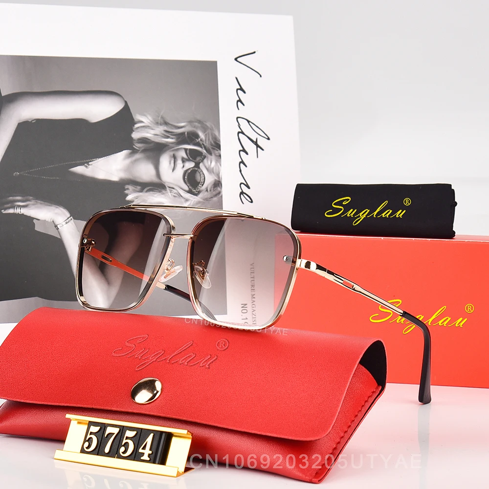 Vintage Women\'s Square Sunglasses America Luxury Brand Anti-Glare Driving Sun Eyewears Classic Shades Fishing Sun Glasses UV400