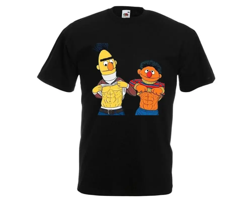 SHIRT - ERNIE & BERT - FUN - FUNNY - MOTIF!  Tees Cotton Luxury brand vintage oversized