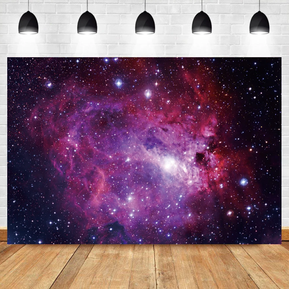 Starry Sky Background Dreamy Universe Cosmic Galaxy Girl Artistic Portrait Photography Backdrop Children Photocall Photo Studio