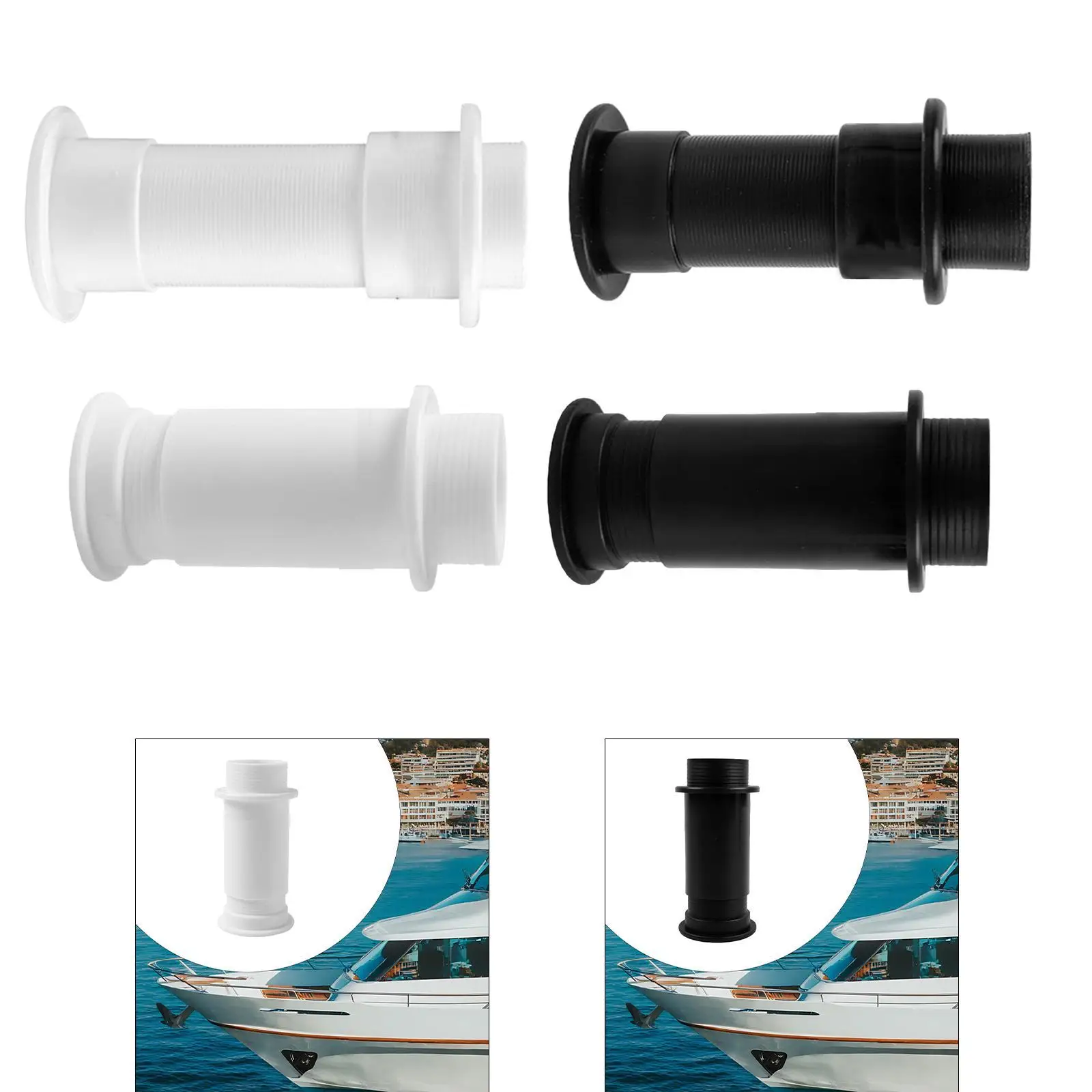 Marine Drain through Hull Fitting Boat Plumbing Fittings for Boats Yacht Drain Pipe Hose Connector Marine Hardware Accessories