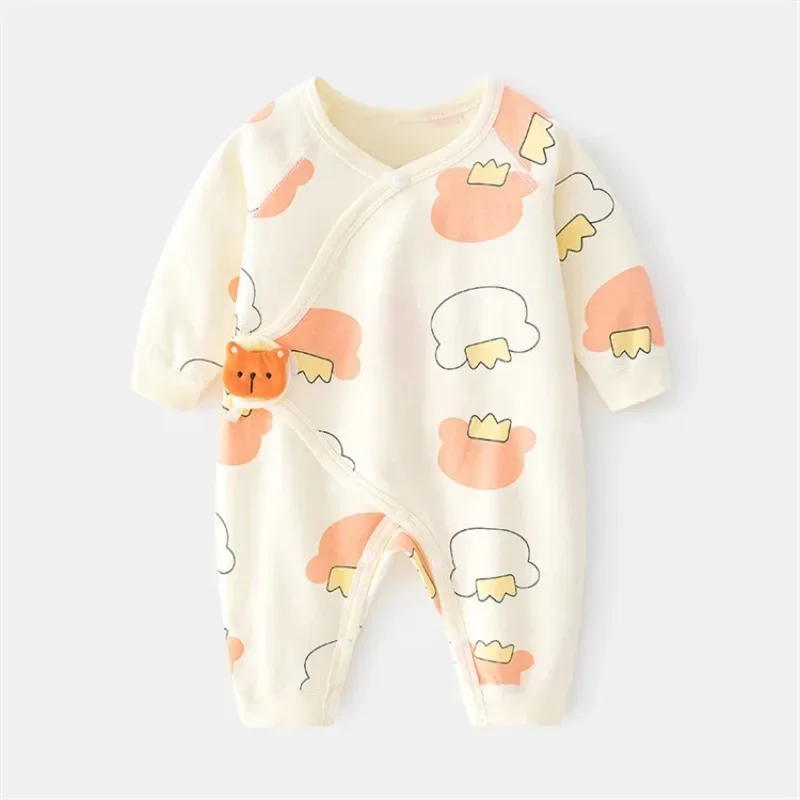 Spring Autumn Baby Girls Boys Romper Print Cartoon Frog Cotton Baby Clothes New Born Fashion Infant Jumpsuit Costume 0-6M New