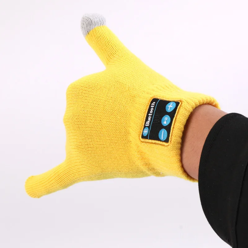Guantes Bluetooth inteligentes portátiles inalámbricos para llamadas y escuchar música, nuevos guantes cálidos de pantalla táctil de otoño e invierno de color sólido