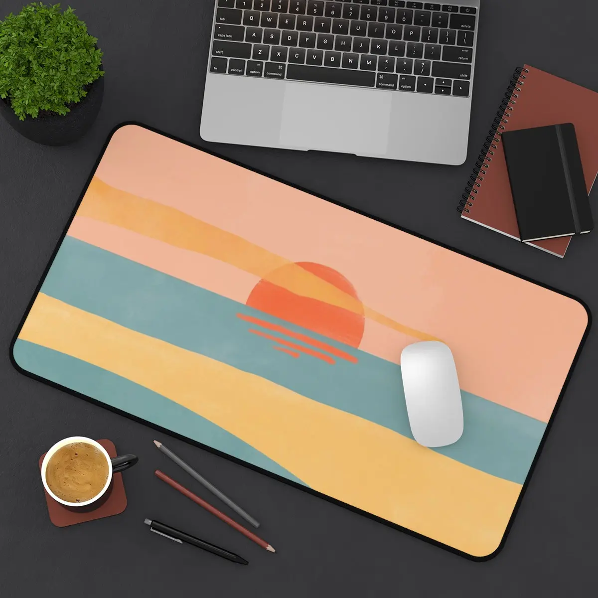 Abstract Sunset Deskmat, Cute Computer Desk Mat, Keyboard Mat, Office Decoration, Couple Gift Cute Mouse Pad Gaming Accessories