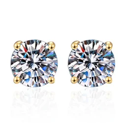 0.1-3CT Test Passed Moissanite Studs Earrings for Men Women S925 Silver Platinum Plated Bride Wedding Diamond Studs GRA
